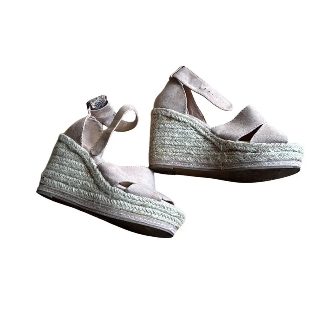 Target Blush Pink Espadrille Wedge Sandals 8